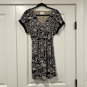 Anthropologie Postage Stamp Women's Mini Dress Beige and Tan with Tie Size‎ S